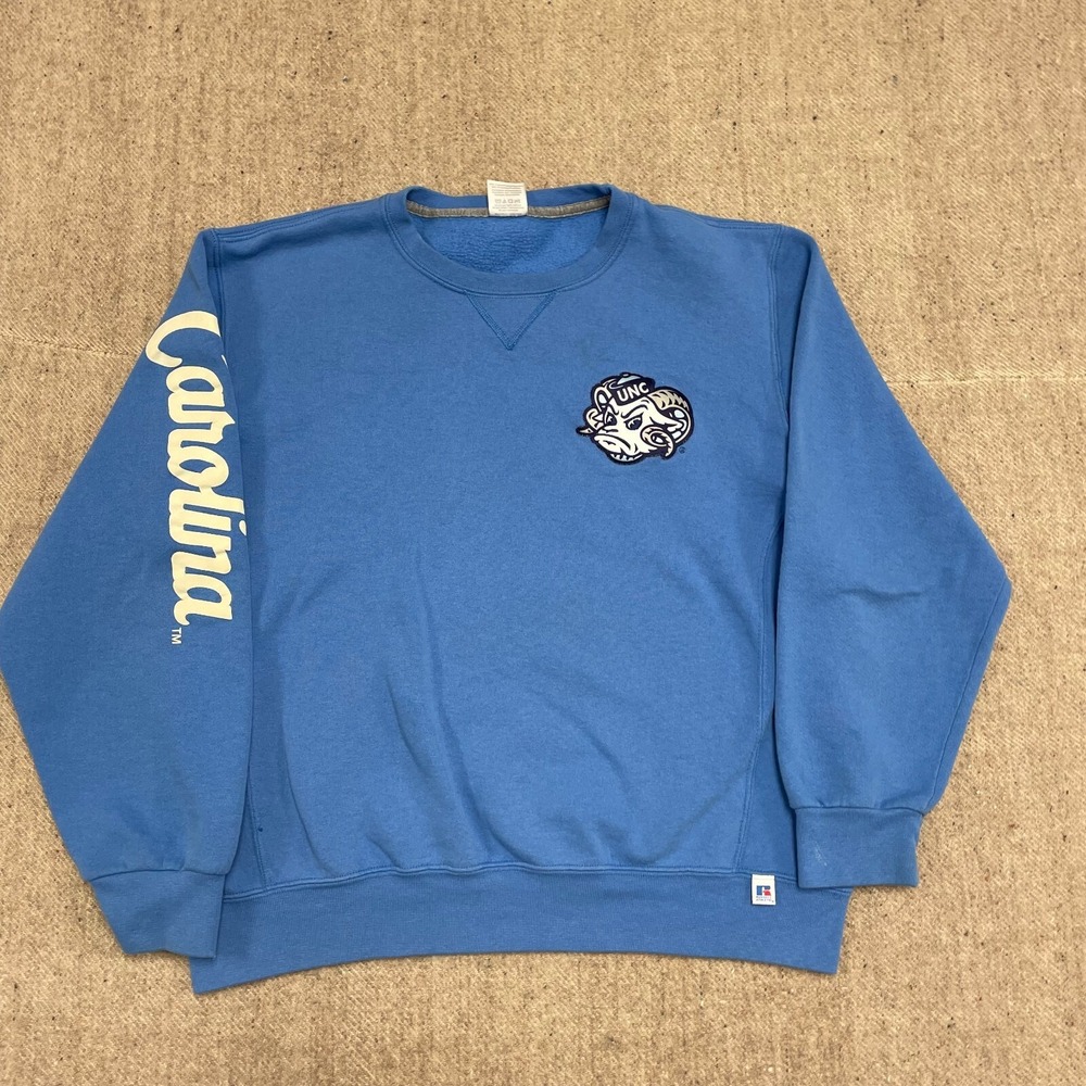 Vintage UNC Tar Heels Sweatshirt Mens Large Blue 2000s Russell Athletic